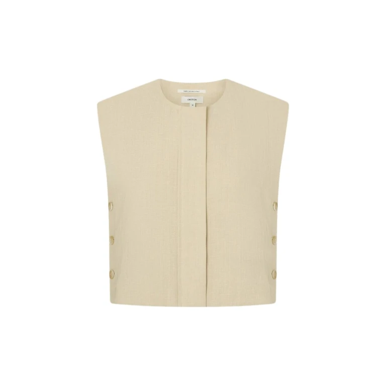 Oroton Button Detail Vest - Oroton Tops - Australian Heritage Luxury - Shop at Luxury Shoes 