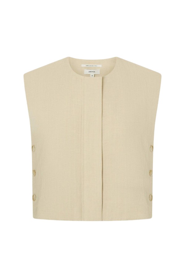 Oroton Button Detail Vest - Oroton Tops - Australian Heritage Luxury - Shop at Luxury Shoes 
