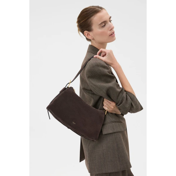Oroton Cali Suede Shoulder Bag - Bags - Australian Luxury Leather Handbag at Luxury Shoes 