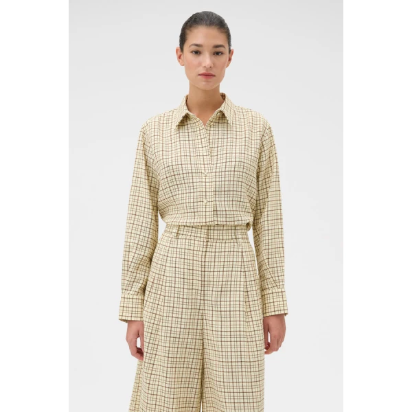 Oroton Check Crop Shirt - Oroton Tops - Australian Heritage Luxury - Shop at Luxury Shoes 