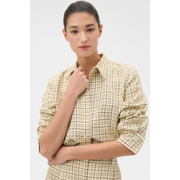 Oroton Check Crop Shirt - Oroton Tops - Australian Heritage Luxury - Shop at Luxury Shoes 