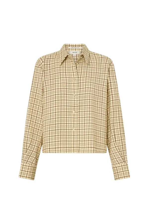 Oroton-Check-Crop-Shirt74624_nobg Oroton Check Crop Shirt - Oroton Tops - Australian Heritage Luxury - Shop at Luxury Shoes