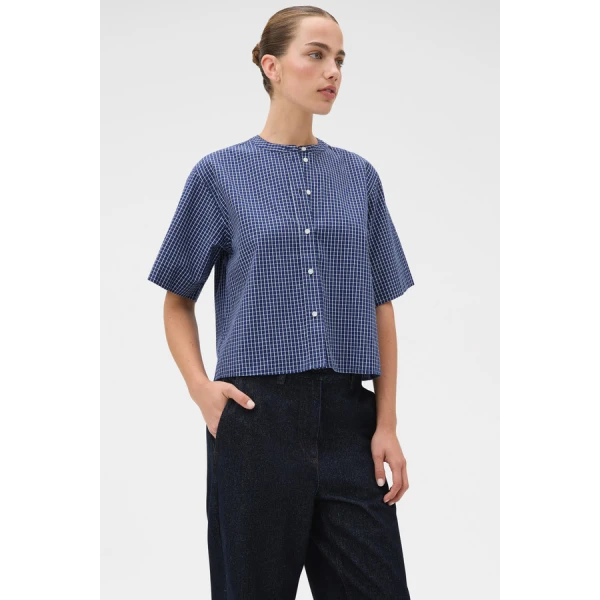 Oroton Check Tie Neck Shirt - Oroton Tops - Australian Heritage Luxury - Shop at Luxury Shoes 