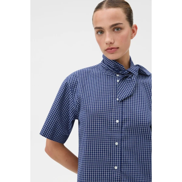 Oroton Check Tie Neck Shirt - Oroton Tops - Australian Heritage Luxury - Shop at Luxury Shoes 