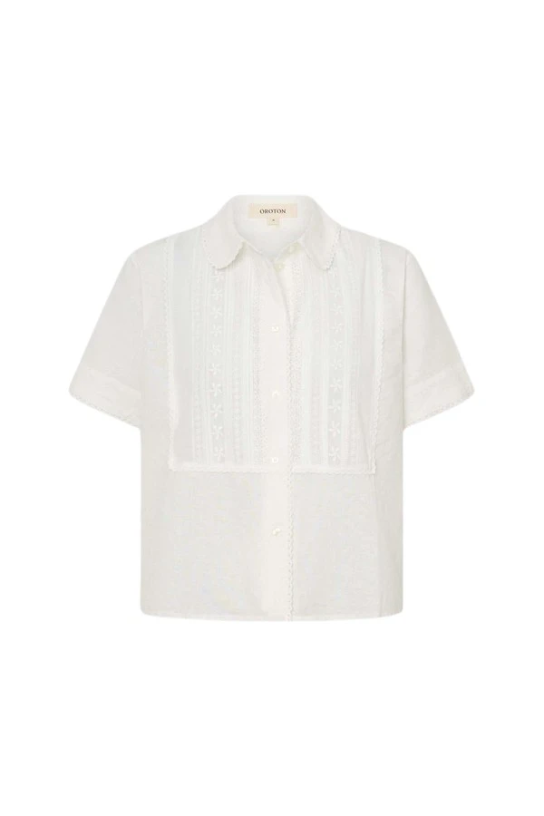 Oroton-Delicate-Short-Sleeve-Shirt48355_nobg Oroton Delicate Short Sleeve Shirt - Oroton Tops - Australian Heritage Luxury - Shop at Luxury Shoes