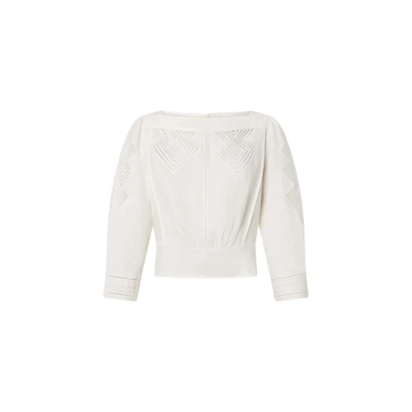 Oroton Drawn Thread Detail Blouse - Oroton Tops - Australian Heritage Luxury - Shop at Luxury Shoes 