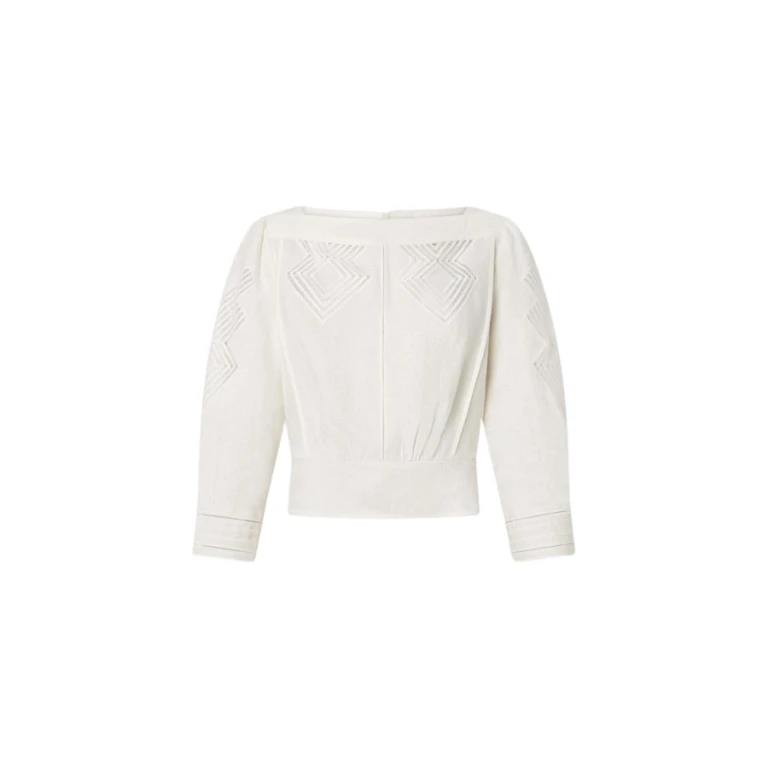 Oroton Drawn Thread Detail Blouse - Oroton Tops - Australian Heritage Luxury - Shop at Luxury Shoes 