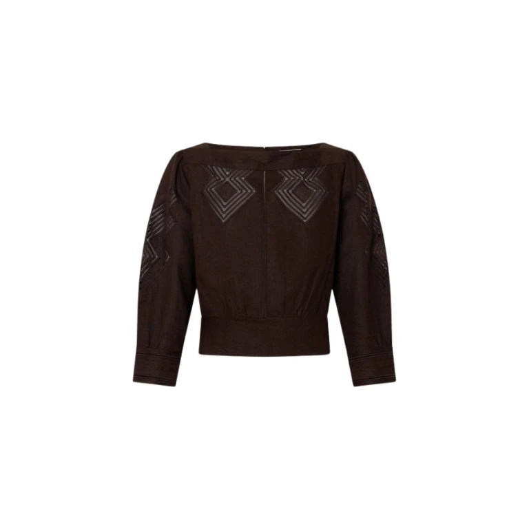 Oroton Drawn Thread Detail Blouse - Oroton Tops - Australian Heritage Luxury - Shop at Luxury Shoes 