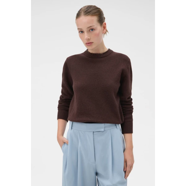 Oroton Embellished Rib Knit Crew - Oroton Knitwear - Australian Heritage Luxury - Shop at Luxury Shoes 