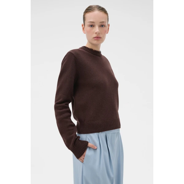 Oroton Embellished Rib Knit Crew - Oroton Knitwear - Australian Heritage Luxury - Shop at Luxury Shoes 