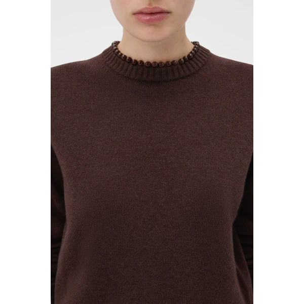 Oroton Embellished Rib Knit Crew - Oroton Knitwear - Australian Heritage Luxury - Shop at Luxury Shoes 