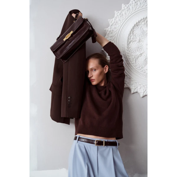 Oroton Embellished Rib Knit Crew - Oroton Knitwear - Australian Heritage Luxury - Shop at Luxury Shoes 