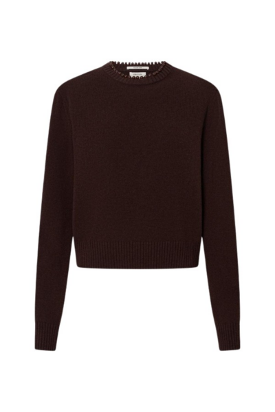 Oroton Embellished Rib Knit Crew - Oroton Knitwear - Australian Heritage Luxury - Shop at Luxury Shoes 