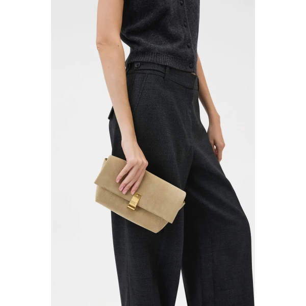 Oroton Etta Suede Medium Clutch - Bags - Australian Luxury Leather Handbag at Luxury Shoes 
