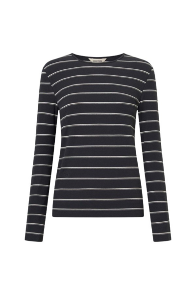 Oroton Eve Fine Rib Long Sleeve Stripe Tee - Oroton Tops - Australian Heritage Luxury - Shop at Luxury Shoes 