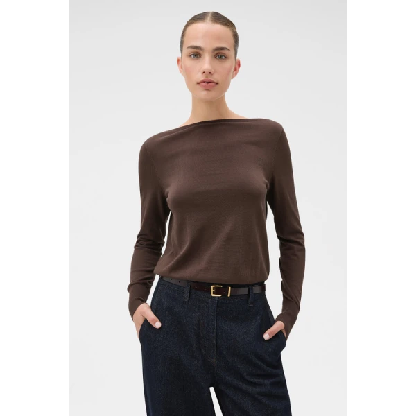 Oroton Fine Slash Neck Knit - Oroton Knitwear - Australian Heritage Luxury - Shop at Luxury Shoes 