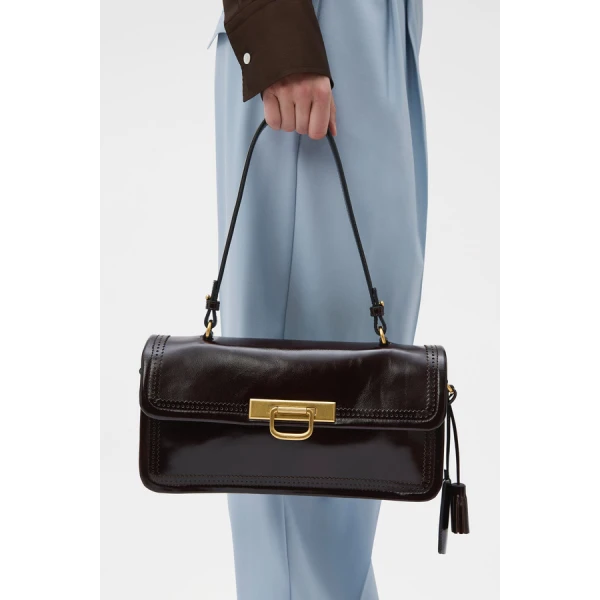Oroton Finn Crackle Broguing Large Day Bag - Bags - Australian Luxury Leather Handbag at Luxury Shoes 