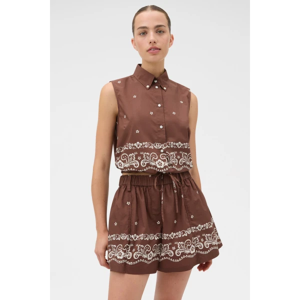 Oroton Floral Bandana Crop Shirt - Oroton Tops - Australian Heritage Luxury - Shop at Luxury Shoes 