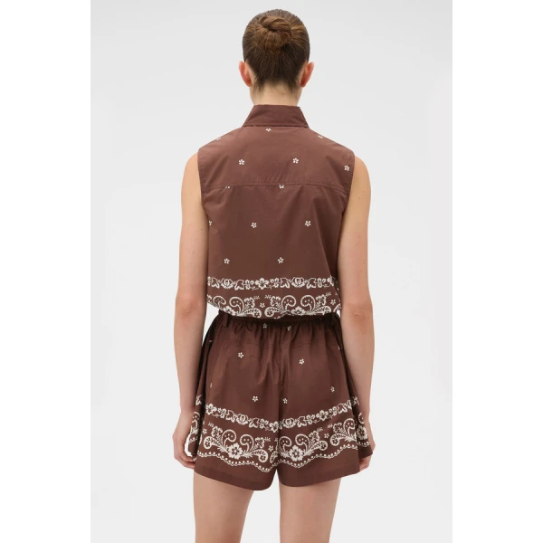 Oroton Floral Bandana Crop Shirt - Oroton Tops - Australian Heritage Luxury - Shop at Luxury Shoes 