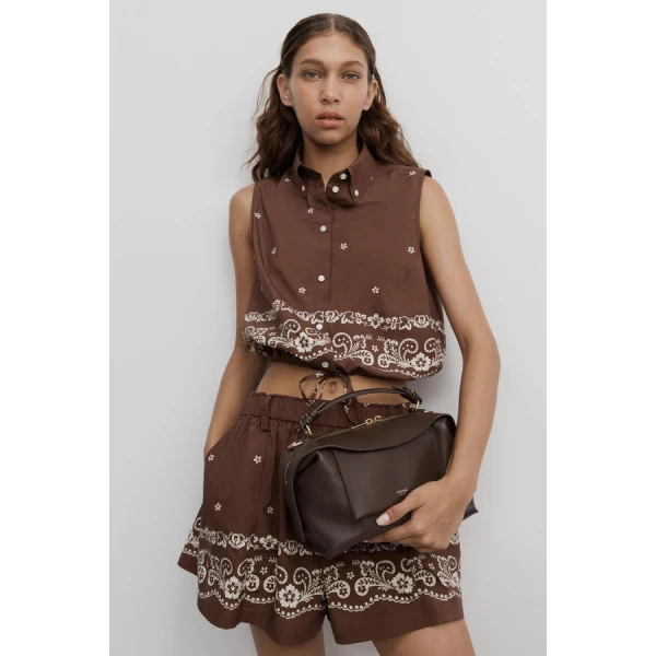 Oroton Floral Bandana Crop Shirt - Oroton Tops - Australian Heritage Luxury - Shop at Luxury Shoes 