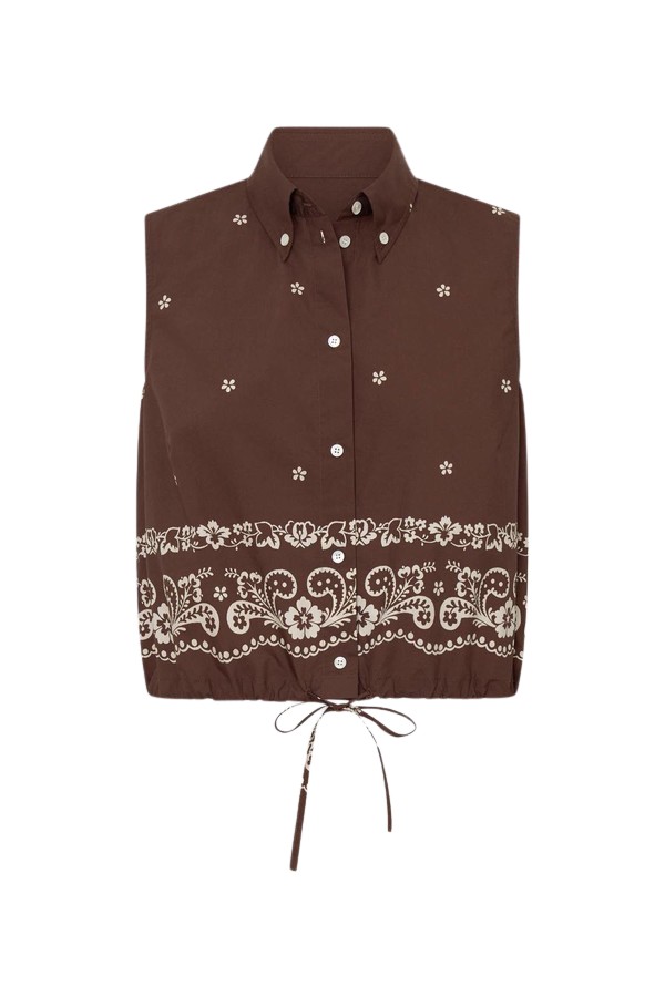 Oroton Floral Bandana Crop Shirt - Oroton Tops - Australian Heritage Luxury - Shop at Luxury Shoes 