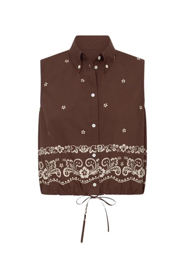 Oroton-Floral-Bandana-Crop-Shirt90079_nobg Oroton Floral Bandana Crop Shirt - Oroton Tops - Australian Heritage Luxury - Shop at Luxury Shoes