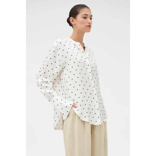 Oroton Graphic Spot Tie Neck Shirt - Oroton Tops - Australian Heritage Luxury - Shop at Luxury Shoes 