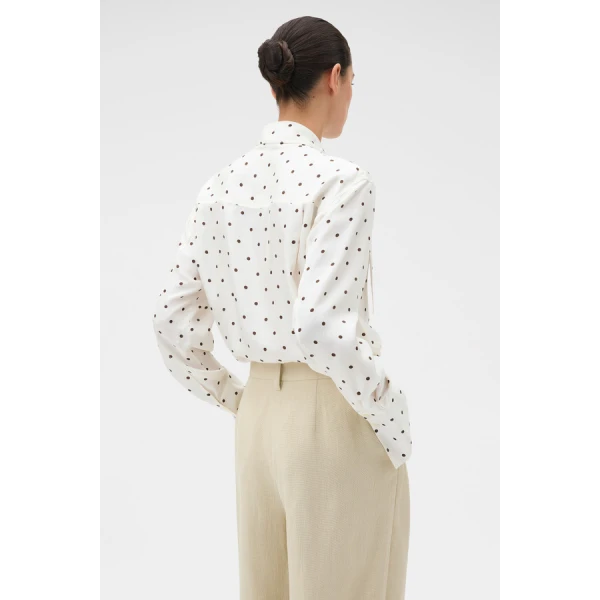 Oroton Graphic Spot Tie Neck Shirt - Oroton Tops - Australian Heritage Luxury - Shop at Luxury Shoes 