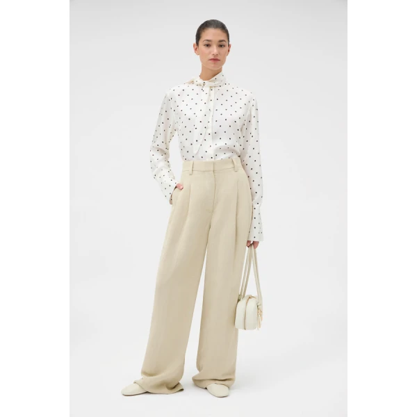 Oroton Graphic Spot Tie Neck Shirt - Oroton Tops - Australian Heritage Luxury - Shop at Luxury Shoes 