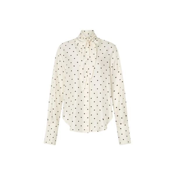 Oroton Graphic Spot Tie Neck Shirt - Oroton Tops - Australian Heritage Luxury - Shop at Luxury Shoes 
