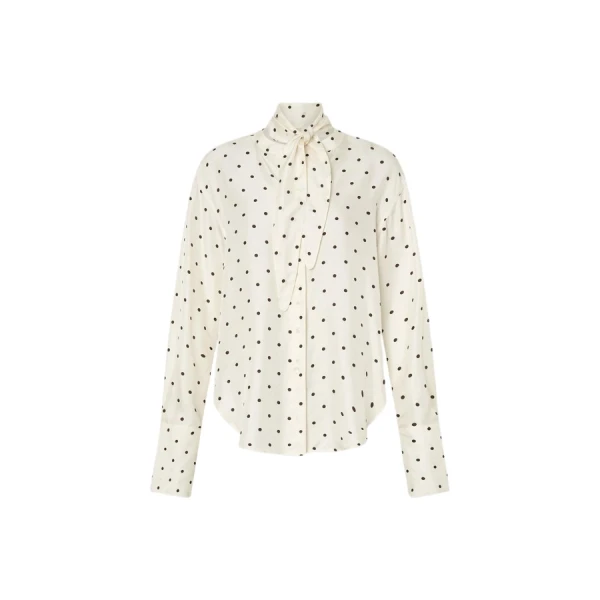 Oroton Graphic Spot Tie Neck Shirt - Oroton Tops - Australian Heritage Luxury - Shop at Luxury Shoes 