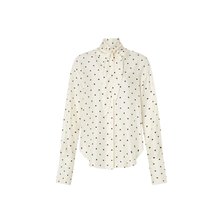 Oroton Graphic Spot Tie Neck Shirt - Oroton Tops - Australian Heritage Luxury - Shop at Luxury Shoes 