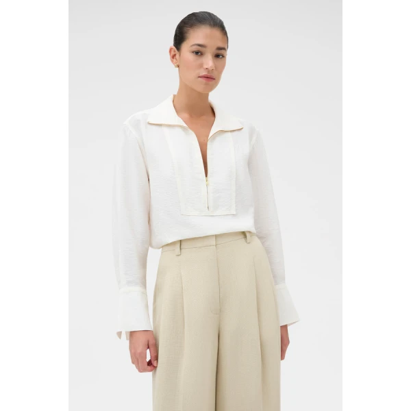 Oroton Half Placket Zip Shirt - Oroton Tops - Australian Heritage Luxury - Shop at Luxury Shoes 