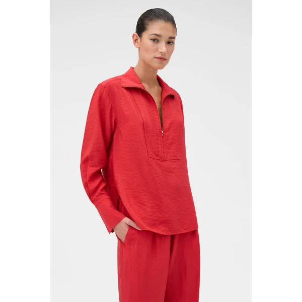 Oroton Half Placket Zip Shirt - Oroton Tops - Australian Heritage Luxury - Shop at Luxury Shoes 