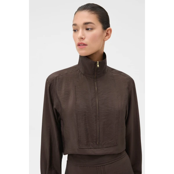 Oroton Half Placket Zip Shirt - Oroton Tops - Australian Heritage Luxury - Shop at Luxury Shoes 