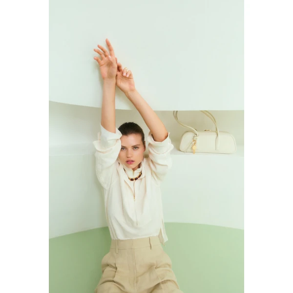 Oroton Half Placket Zip Shirt - Oroton Tops - Australian Heritage Luxury - Shop at Luxury Shoes 