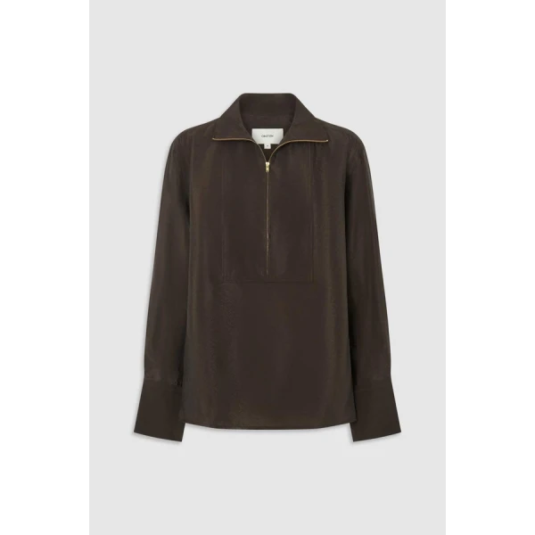 Oroton Half Placket Zip Shirt - Oroton Tops - Australian Heritage Luxury - Shop at Luxury Shoes 