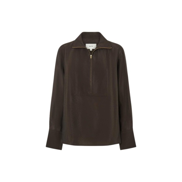 Oroton Half Placket Zip Shirt - Oroton Tops - Australian Heritage Luxury - Shop at Luxury Shoes 