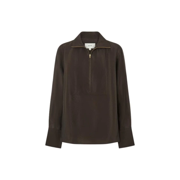 Oroton Half Placket Zip Shirt - Oroton Tops - Australian Heritage Luxury - Shop at Luxury Shoes 