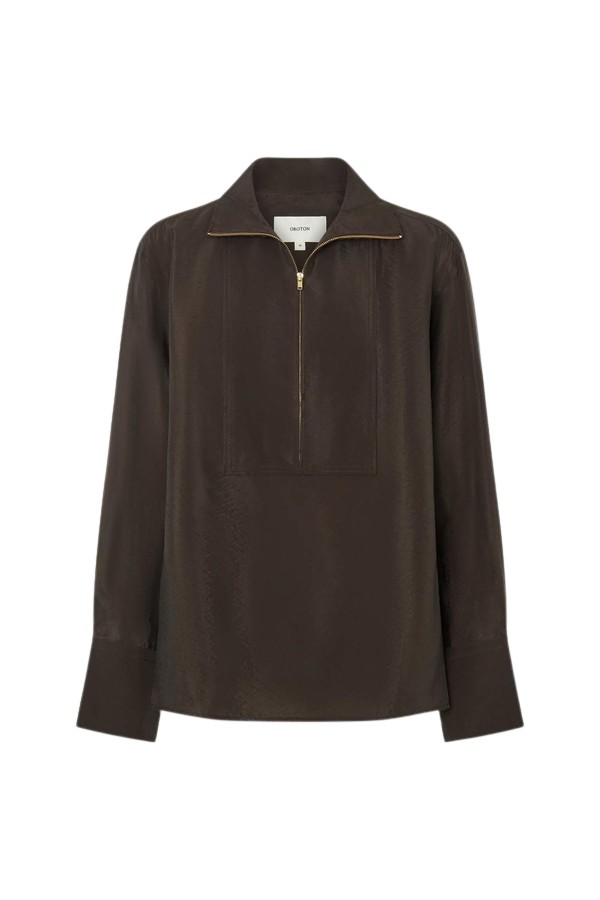 Oroton Half Placket Zip Shirt - Oroton Tops - Australian Heritage Luxury - Shop at Luxury Shoes 