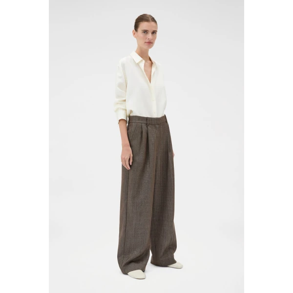 Oroton Herringbone Pleat Pant - Oroton Pants - Australian Heritage Luxury - Shop at Luxury Shoes 