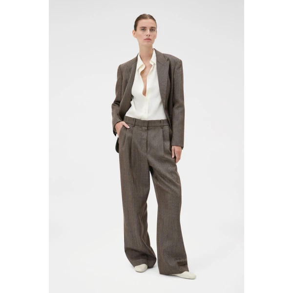 Oroton Herringbone Pleat Pant - Oroton Pants - Australian Heritage Luxury - Shop at Luxury Shoes 