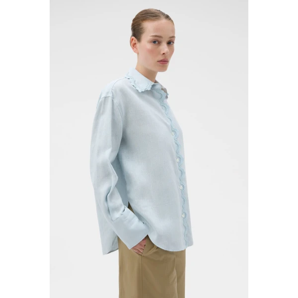 Oroton Lace Trim Shirt - Oroton Tops - Australian Heritage Luxury - Shop at Luxury Shoes 