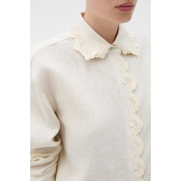 Oroton Lace Trim Shirt - Oroton Tops - Australian Heritage Luxury - Shop at Luxury Shoes 