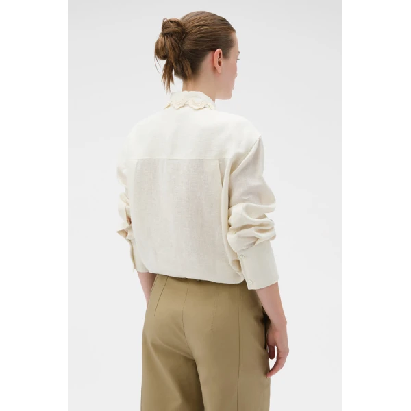 Oroton Lace Trim Shirt - Oroton Tops - Australian Heritage Luxury - Shop at Luxury Shoes 