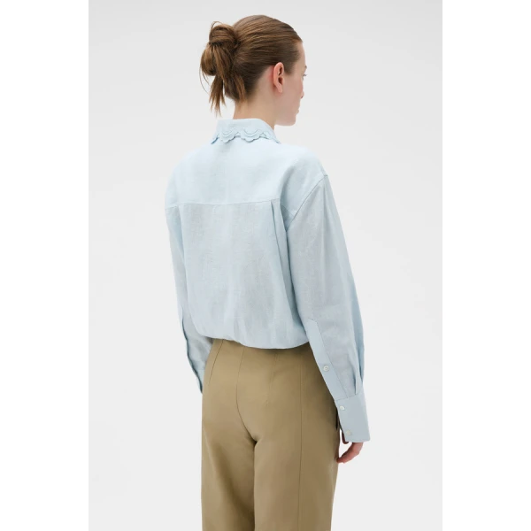 Oroton Lace Trim Shirt - Oroton Tops - Australian Heritage Luxury - Shop at Luxury Shoes 