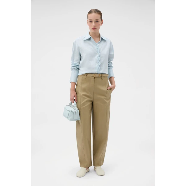 Oroton Lace Trim Shirt - Oroton Tops - Australian Heritage Luxury - Shop at Luxury Shoes 