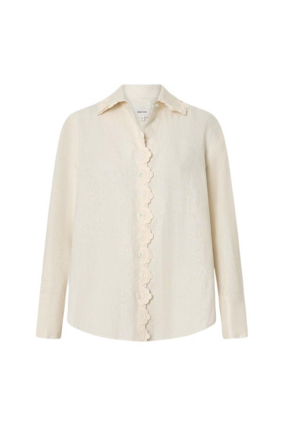 Oroton Lace Trim Shirt - Oroton Tops - Australian Heritage Luxury - Shop at Luxury Shoes 