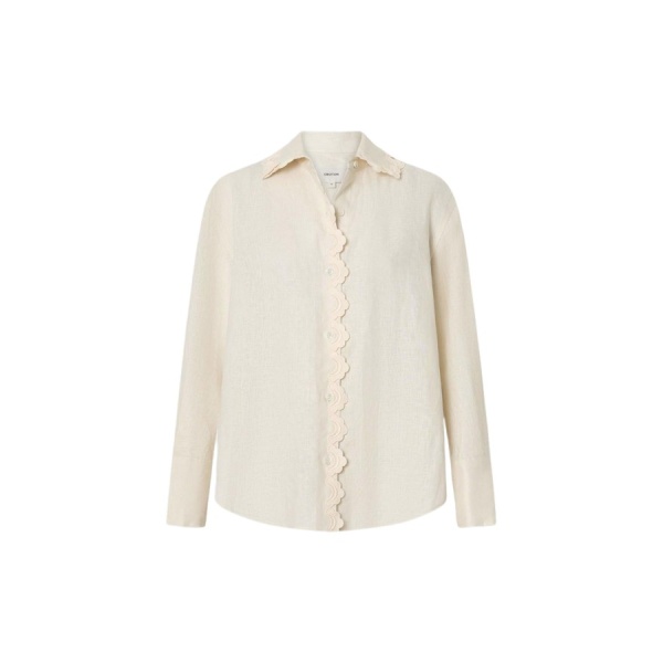 Oroton Lace Trim Shirt - Oroton Tops - Australian Heritage Luxury - Shop at Luxury Shoes 
