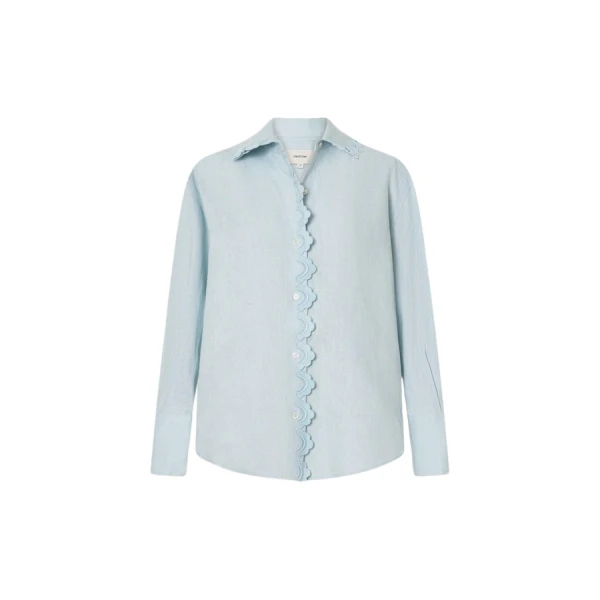 Oroton Lace Trim Shirt - Oroton Tops - Australian Heritage Luxury - Shop at Luxury Shoes 